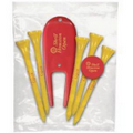 Golf Pack w/ 5 Tees, 1 Ball Marker & 1 Repair Tool